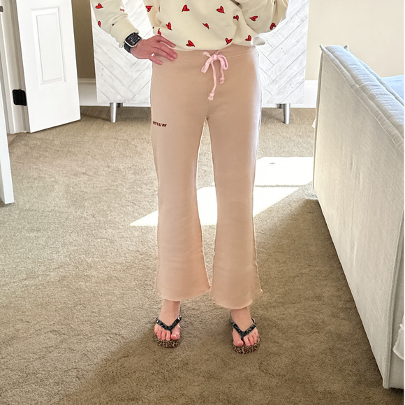 WARM FUN Half Undone Sweatpants in Tan XS - Picture 4 of 7